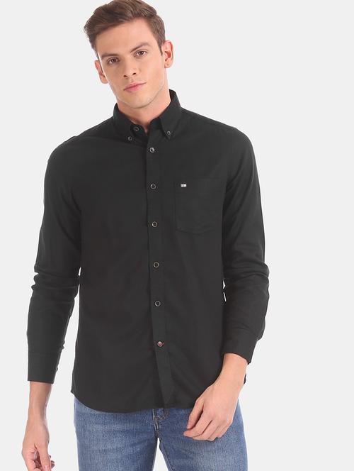black solid casual shirt - 17875596 - Very Small Image - 1