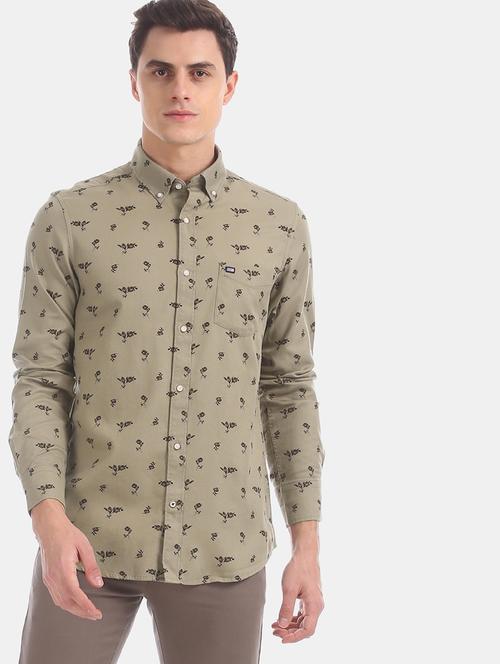brown printed casual shirt - 17875612 - Very Small Image - 1