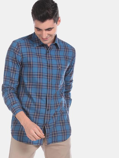blue checkered casual shirt - 17875633 - Very Small Image - 1