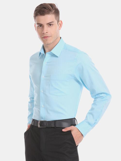 blue solid formal shirt - 17876030 - Very Small Image - 1
