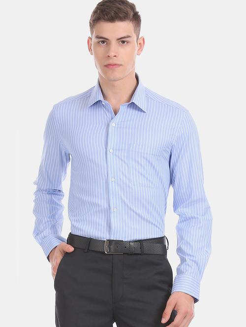 blue striped formal shirt - 17876038 - Very Small Image - 1