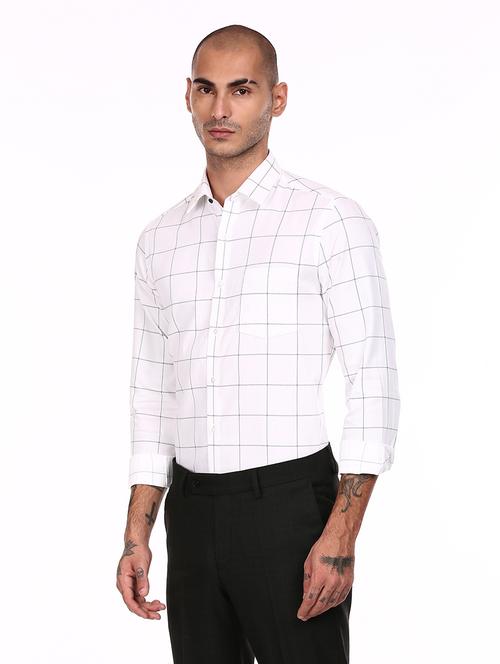 white checkered formal shirt - 17876099 - Very Small Image - 1