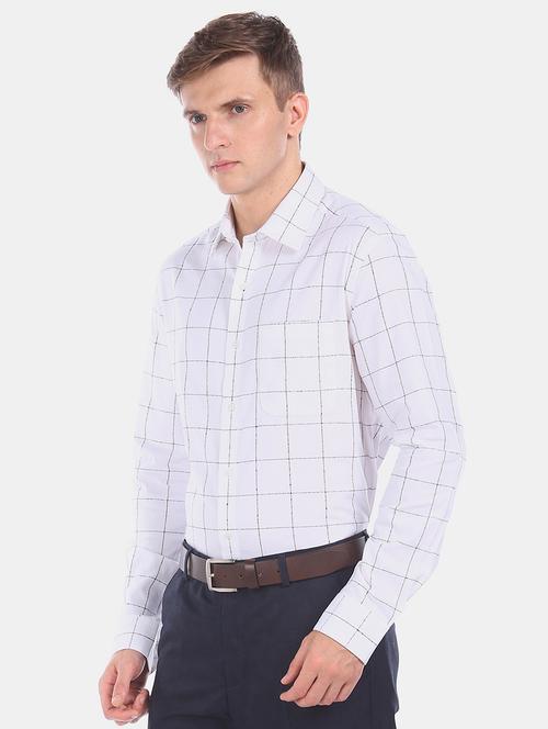 white checkered formal shirt - 17876165 - Very Small Image - 1