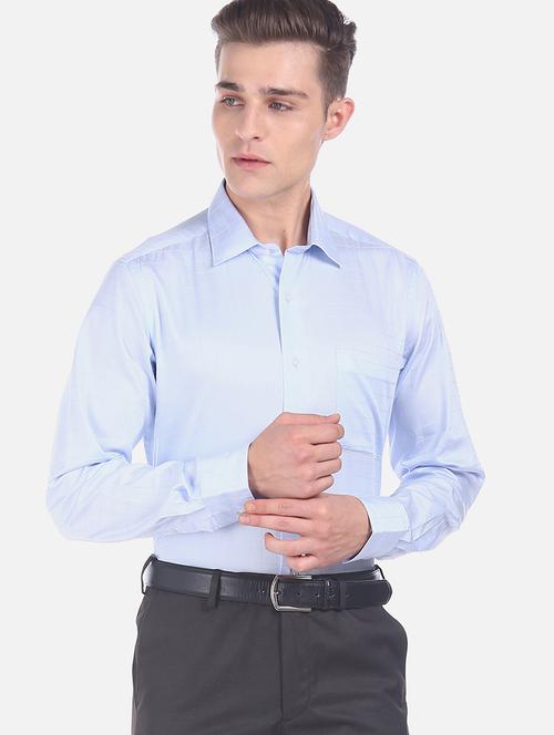 blue checkered formal shirt - 17876176 - Very Small Image - 1