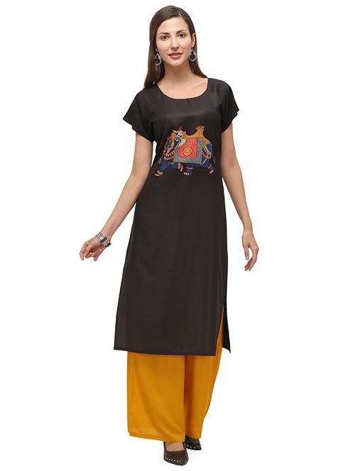 printed straight kurta - 17876323 - Very Small Image - 1