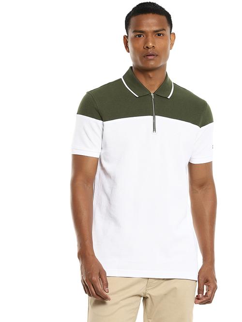 white color block polo t-shirt - 17876389 - Very Small Image - 1