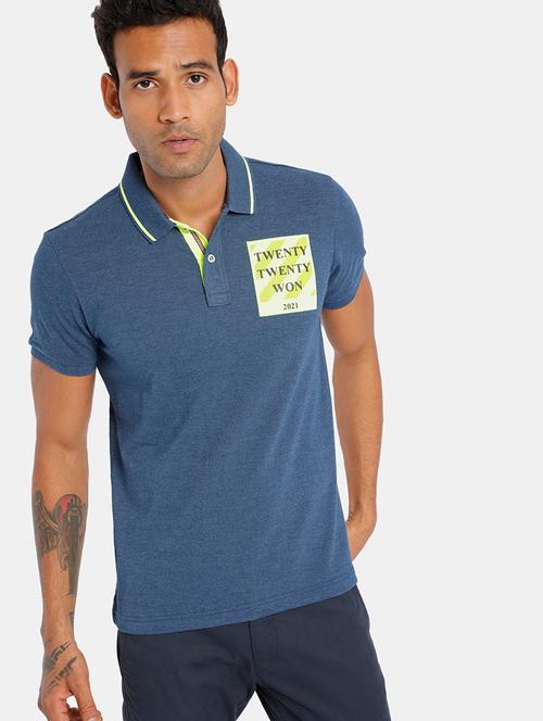 blue printed polo t-shirt - 17876391 - Very Small Image - 1