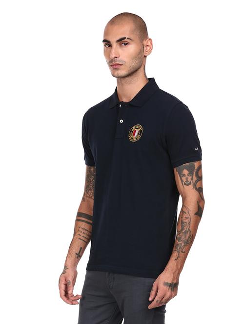 navy blue solid polo t-shirt - 17876402 - Very Small Image - 1