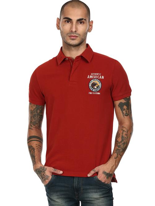 red solid polo t-shirt - 17876563 - Very Small Image - 1