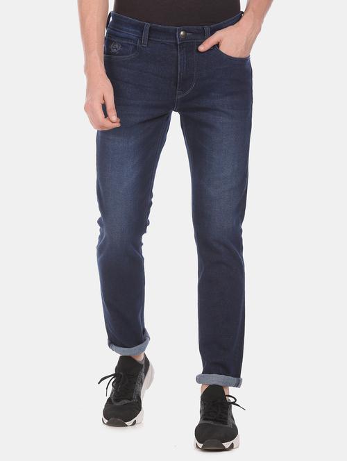 navy blue light washed denim jeans - 17883014 - Very Small Image - 1