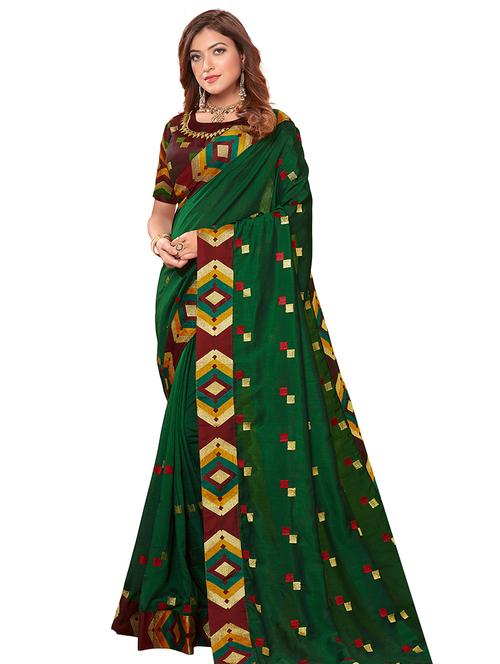 lace detailed embroidered saree with blouse - 17883207 - Very Small Image - 1