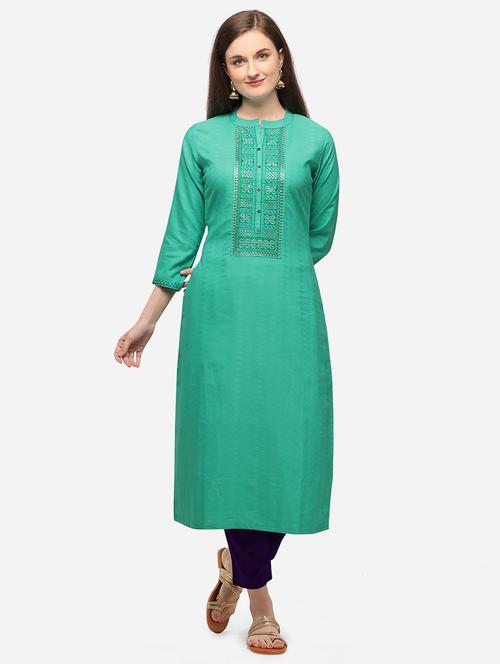 solid straight kurta - 17883763 - Very Small Image - 1