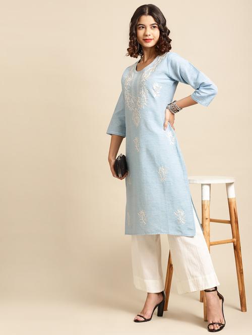 pastel straight kurta - 17885805 - Very Small Image - 1