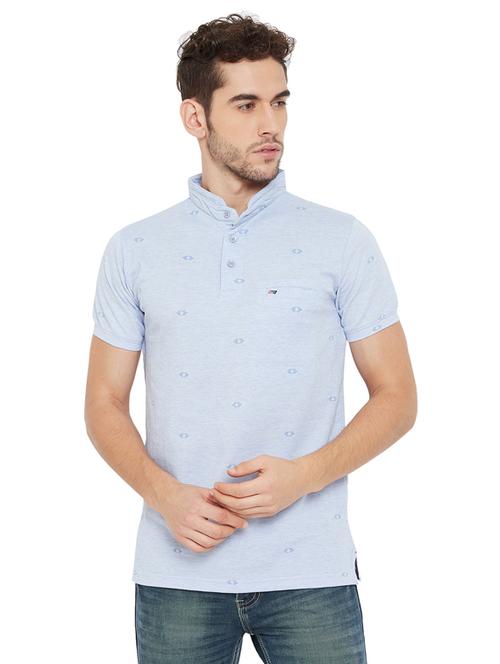 blue self design t-shirt - 17887392 - Very Small Image - 1