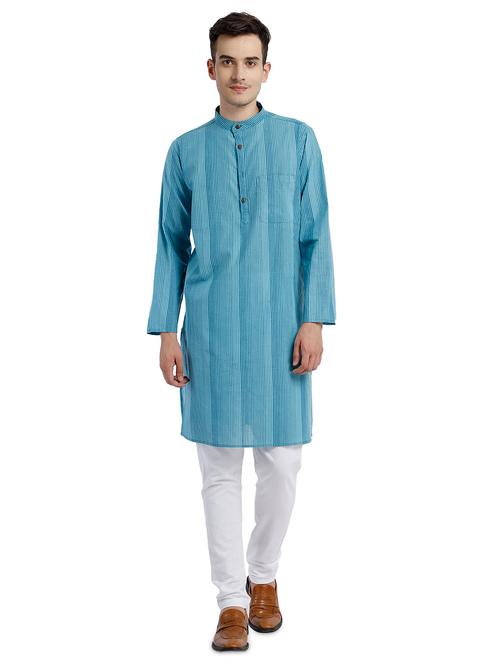 blue striped long kurta - 17887641 - Very Small Image - 1