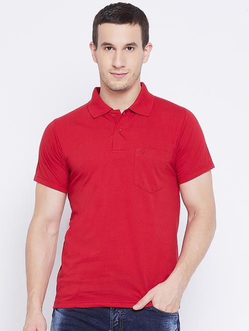 red solid polo t-shirt - 17888320 - Very Small Image - 1