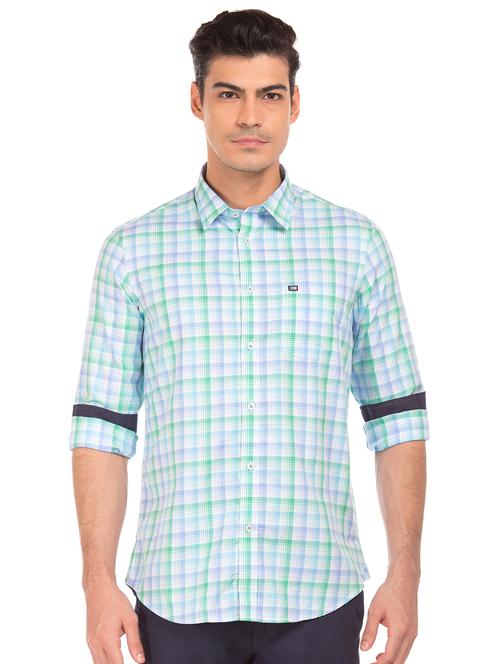 light blue checkered casual shirt - 17888625 - Very Small Image - 1