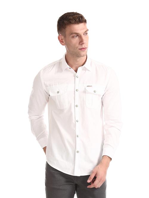 white solid casual shirt - 17888726 - Very Small Image - 1
