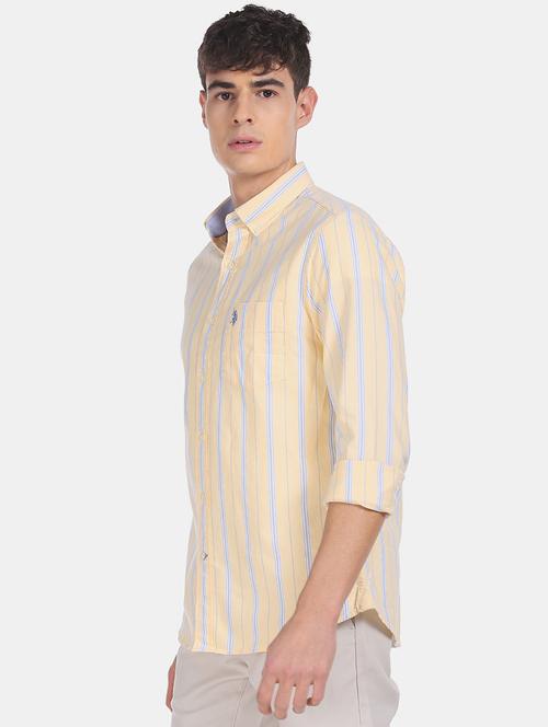yellow striped casual shirt - 17888866 - Very Small Image - 1