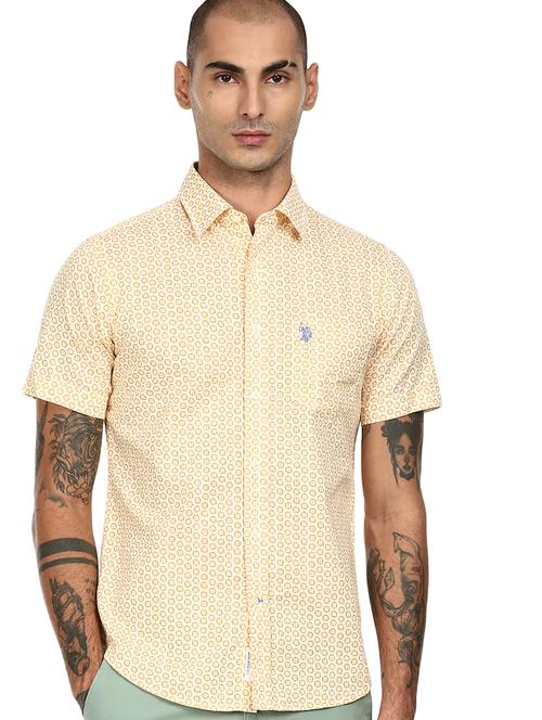 yellow printed casual shirt - 17888896 - Very Small Image - 1