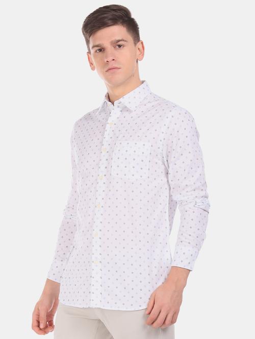 white printed casual shirt - 17889029 - Very Small Image - 1