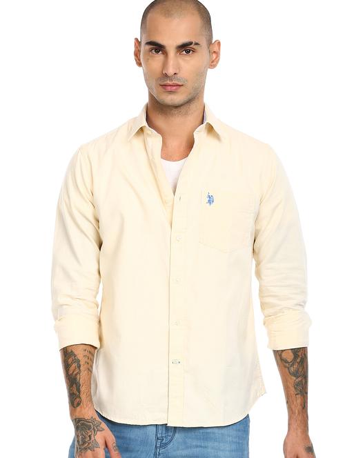 yellow solid casual shirt - 17889041 - Very Small Image - 1