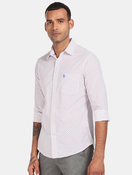 white printed casual shirt - 17889093 - Very Small Image - 1