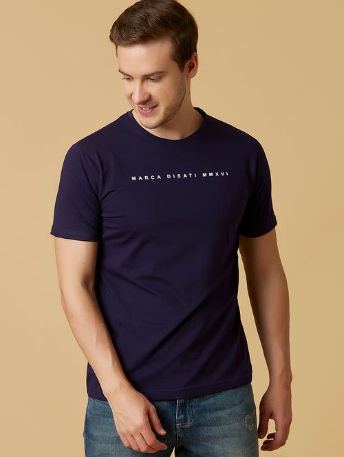 navy blue printed t-shirt - 17889902 - Very Small Image - 1