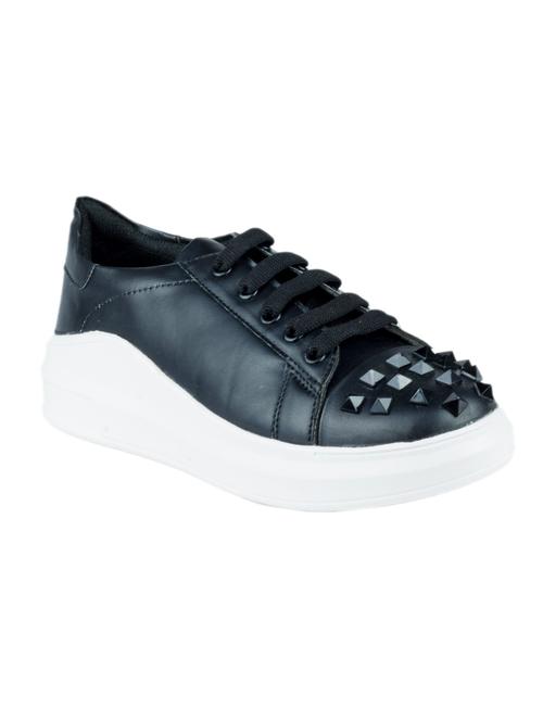 black synthetic laceup casual shoes - 17892584 - Very Small Image - 1