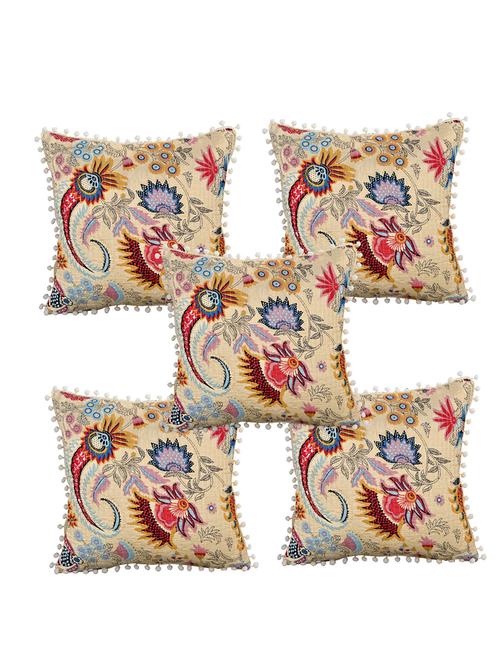 indhome life reversible premium cotton cushion covers- 'japuri printed' , traditional katha work embroider collection - 17892850 - Very Small Image - 1