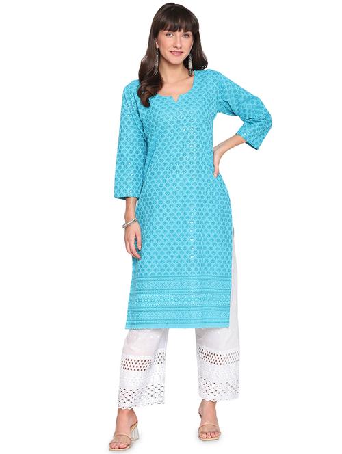 chikankari straight kurta - 17894228 - Very Small Image - 1