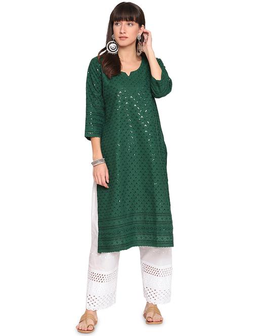 chikankari straight kurta - 17894232 - Very Small Image - 1