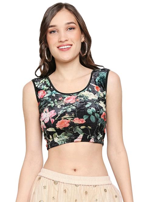 blue velvet printed blouse - 17894386 - Very Small Image - 1