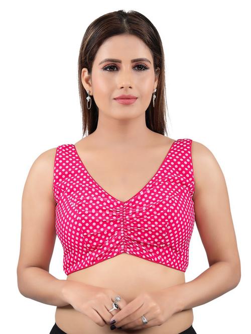 pink georgette printed blouse - 17894429 - Very Small Image - 1