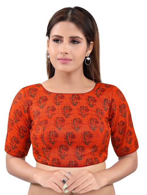orange cotton printed blouse - 17894463 - Very Small Image - 1
