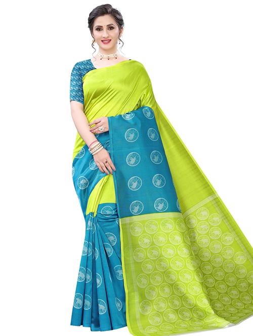 conversational printed saree with blouse - 17894809 - Very Small Image - 1