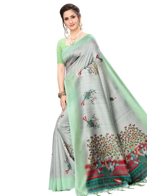 conversational printed saree with blouse - 17894885 - Very Small Image - 1