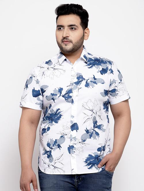 plus white floral casual shirt - 17895256 - Very Small Image - 1