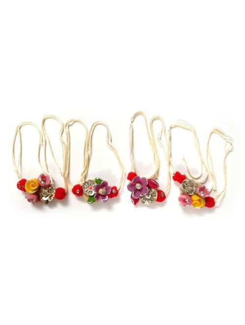 pack of 4 handcrafted thread rakhi - 17895700 - Very Small Image - 1