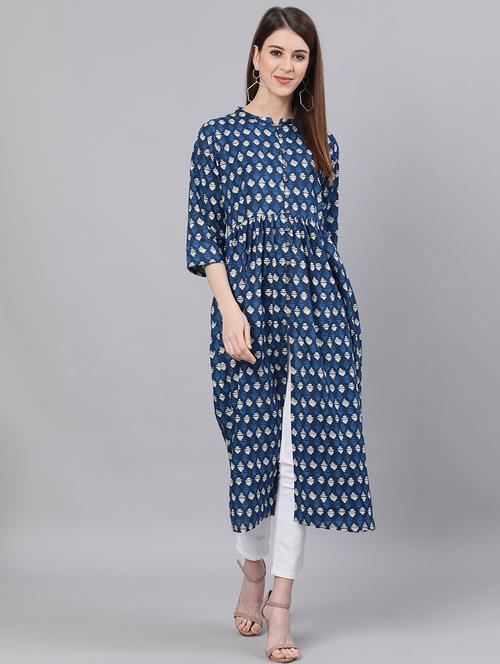 women's front slit kurta - 17895886 - Very Small Image - 1