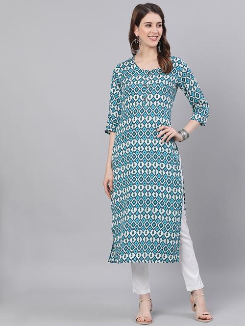 women's straight kurta - 17895887 - Very Small Image - 1