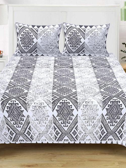texstylers 100% cotton 120x120 inches super king size jaipuri print bedsheet with 2 pillow covers - 17896802 - Very Small Image - 1