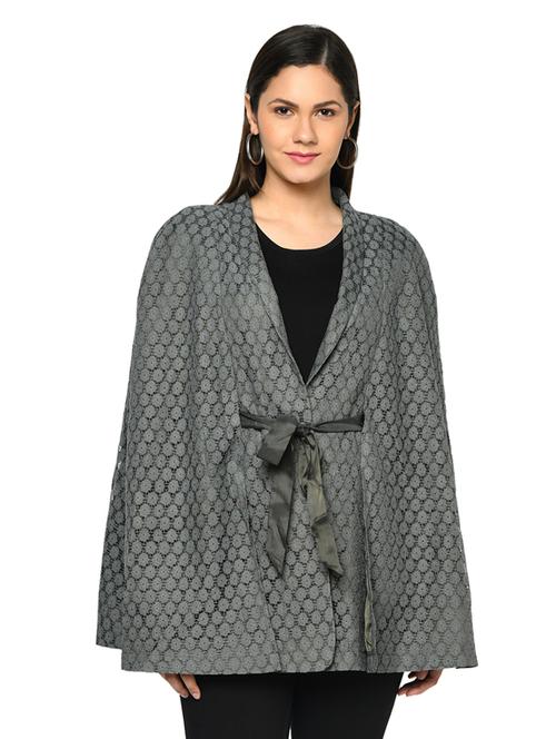 tie front lace trench/overcoat coat - 17896899 - Very Small Image - 1