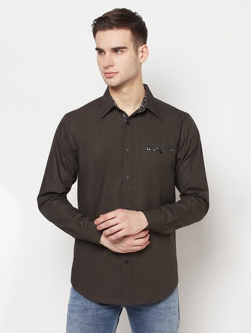 mens color block casual shirt - 17897148 - Very Small Image - 1