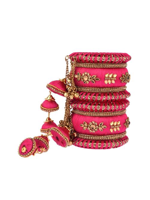 traditional velvet rhinestone bangle set - 17897903 - Very Small Image - 1