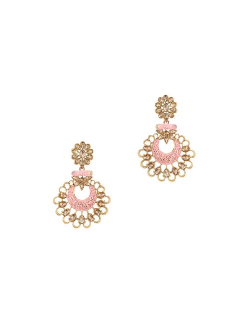 crystal dangle chandballi earrings - 17898203 - Very Small Image - 1