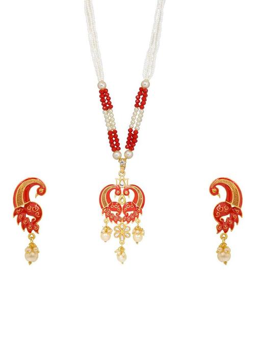 kundan pendant necklace earring set  - 17898443 - Very Small Image - 1