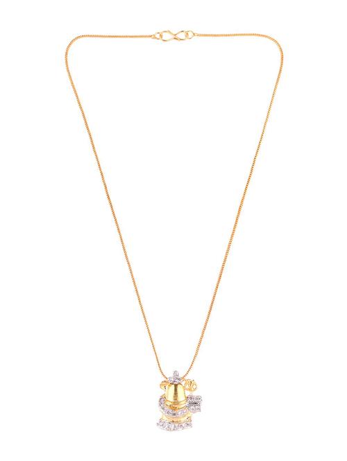 gold lord shiva shivling pendant chain necklace - 17899913 - Very Small Image - 1