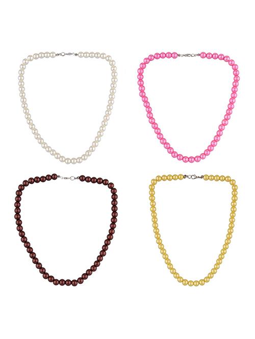 set of 4 multi colored beads mala style choker necklace - 17899938 - Very Small Image - 1