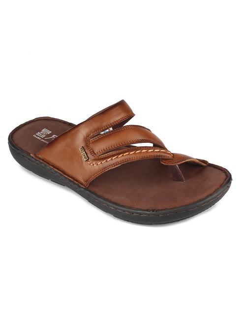 brown leather toe separator slippers - 17900284 - Very Small Image - 1